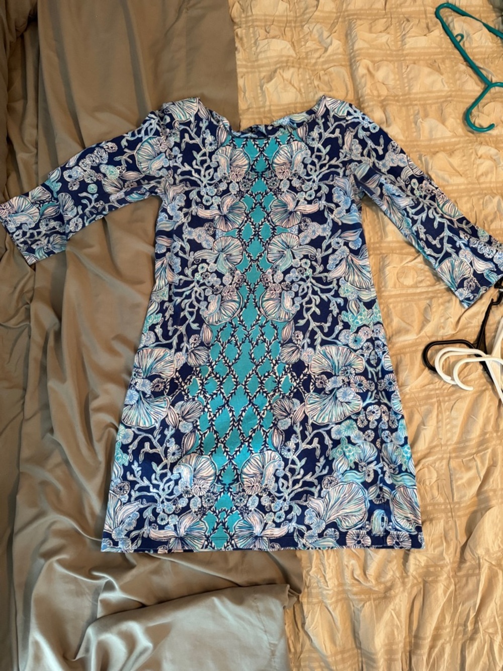 Lilly Pulitzer Blue and White Floral Print Top
